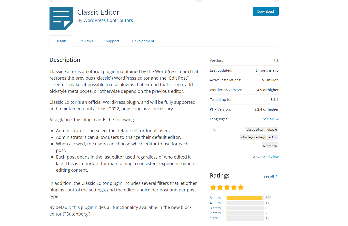 WordPress Classic Editor Plugin Speed Analysis