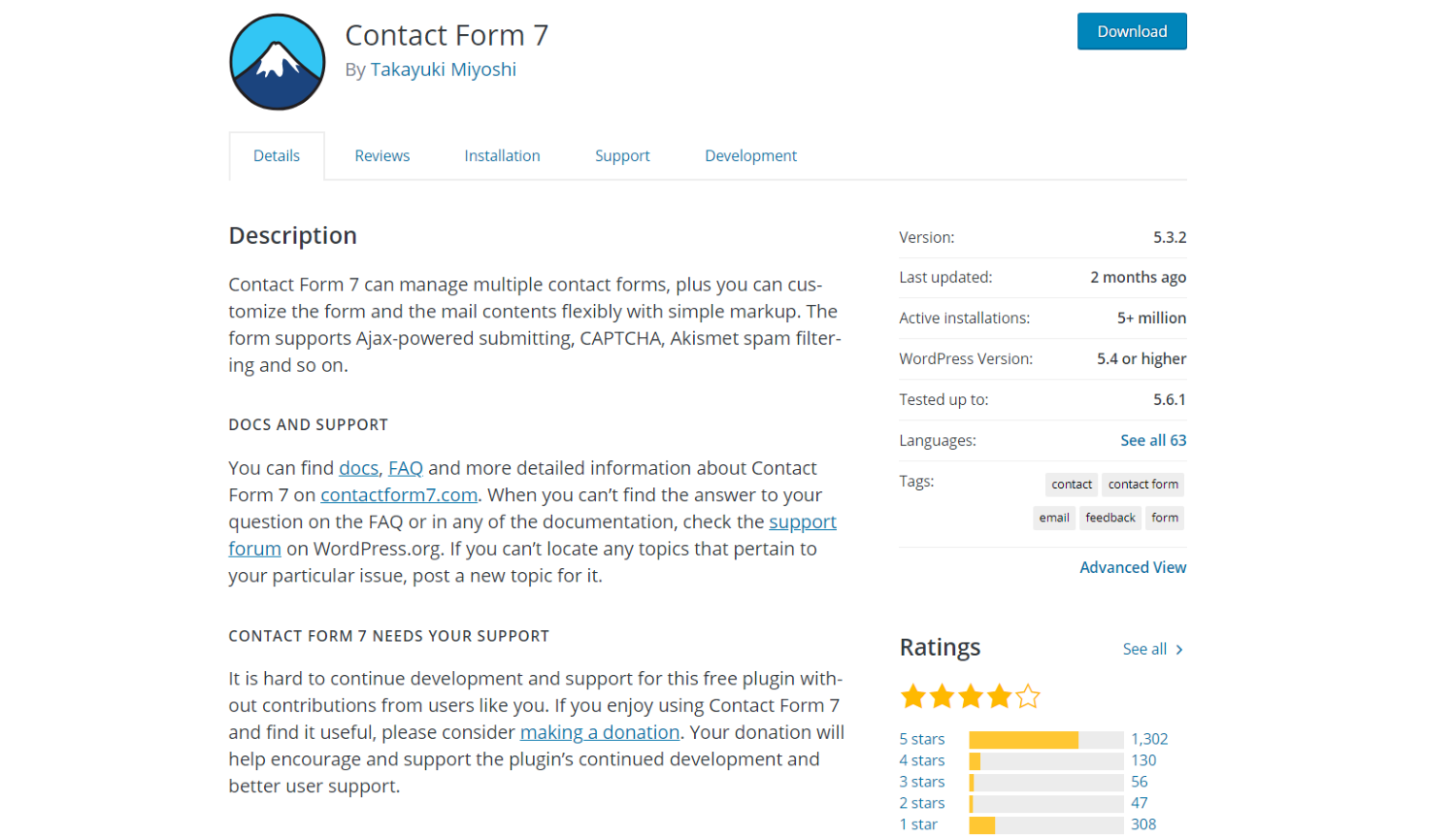 Contact Form 7 In The WordPress Plugin Repository